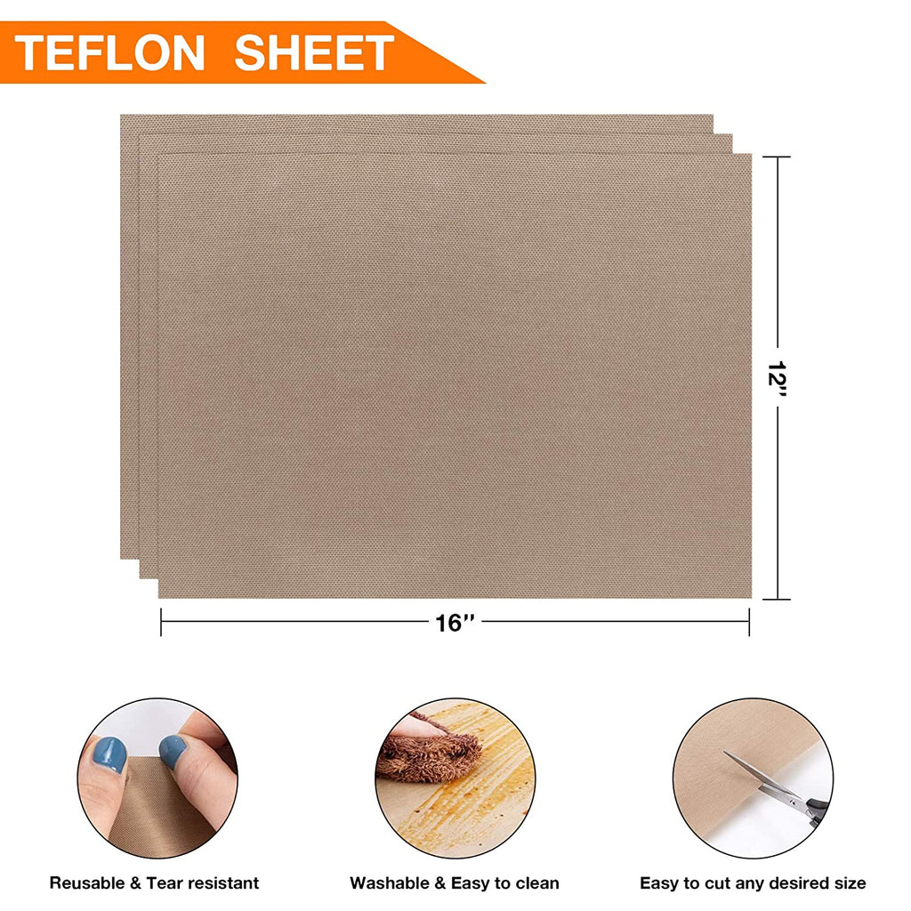 PTFE Teflon Sheet for Heat Press Heat Tape Bundle- 12" x 16"