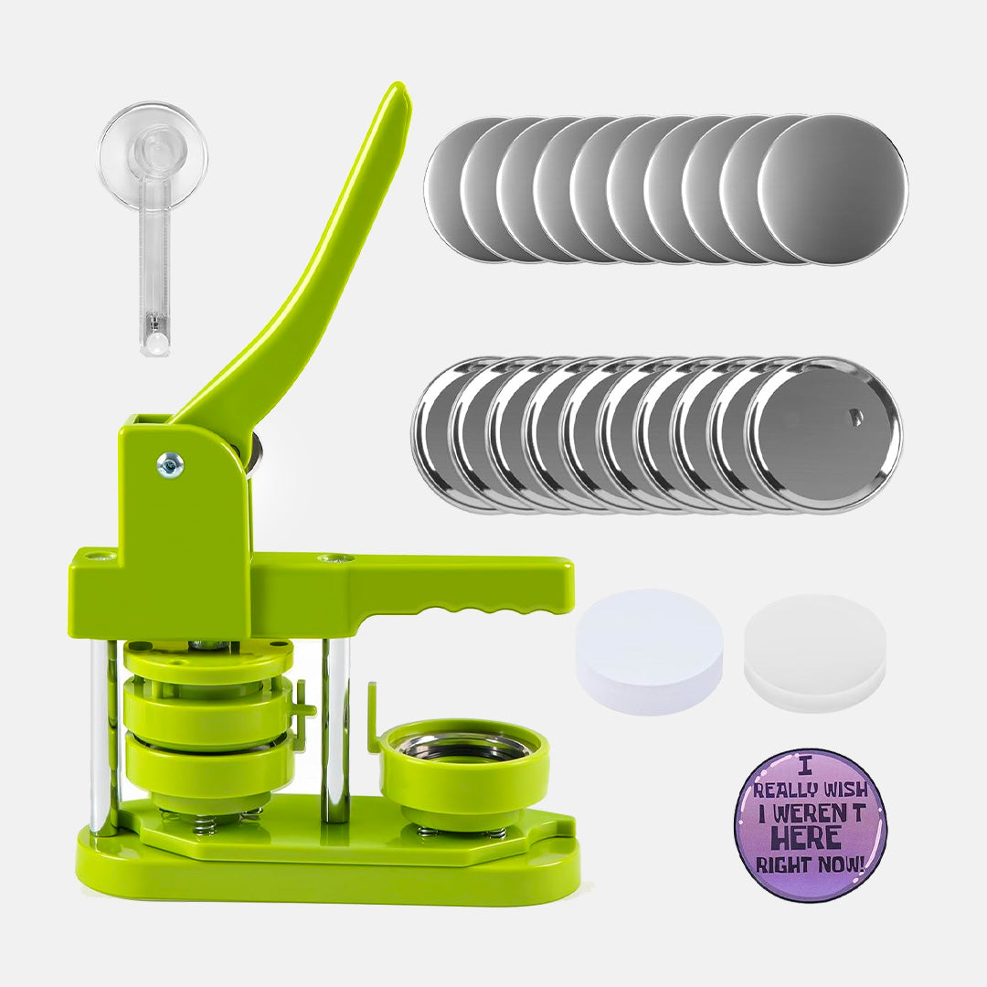 Button Maker Machine 58mm with 110pcs Button Supplies For Free- No Need to Install Pin Maker