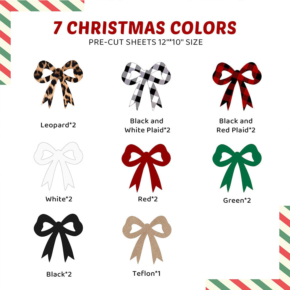 Buffalo Plaid Patterned HTV Vinyl Sheet Bundle - 12"x 10" 15 Packs(7 Assorted Colors)