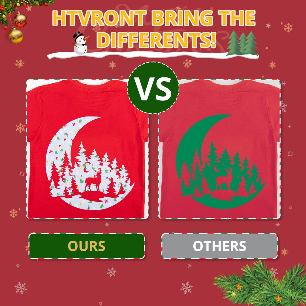 2025 New Models Christmas Patterned Heat Transfer Vinyl Bundle - 13 Sheets 12"x10"