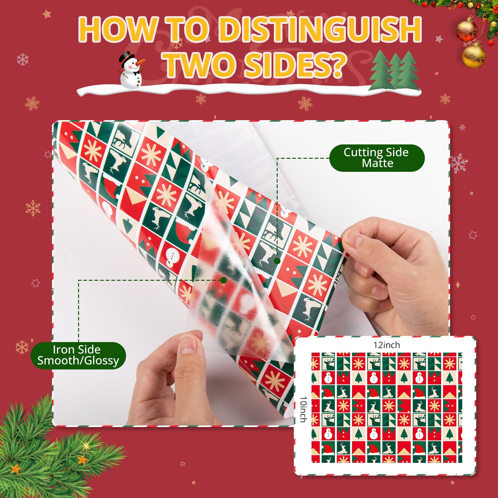 2025 New Models Christmas Patterned Heat Transfer Vinyl Bundle - 13 Sheets 12"x10"