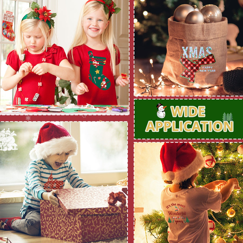 2025 New Models Christmas Patterned Heat Transfer Vinyl Bundle - 13 Sheets 12"x10"