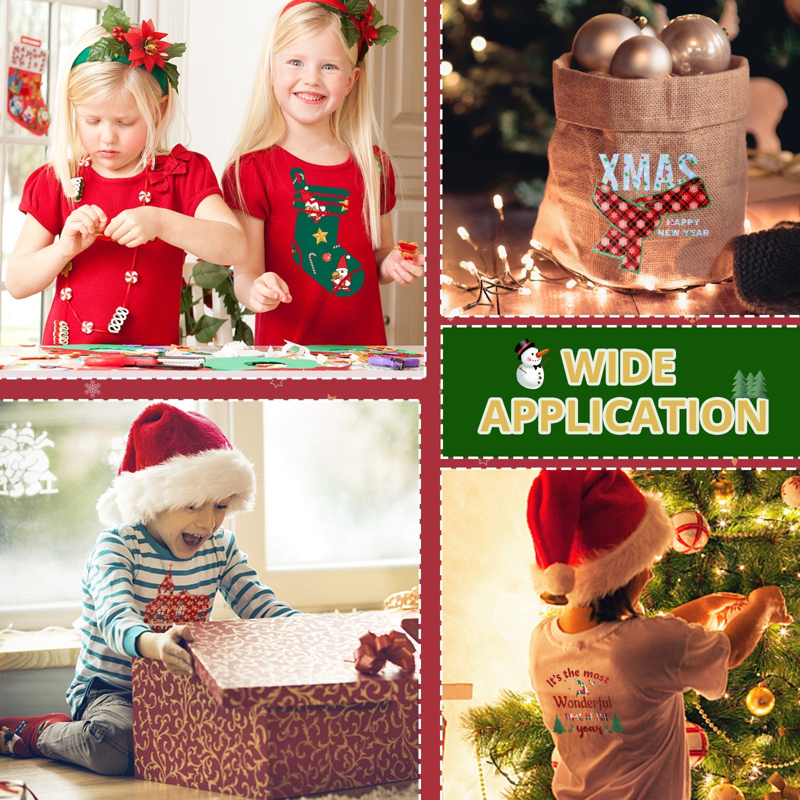 2025 New Models Christmas Patterned Heat Transfer Vinyl Bundle - 13 Sheets 12"x10"