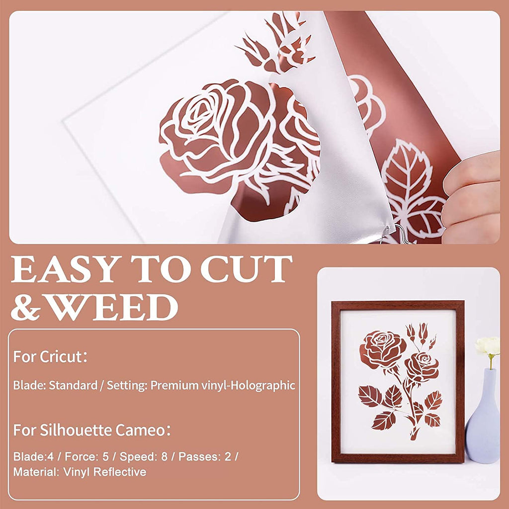 Matte Metallic Adhesive Vinyl Bundle - 12" x 12" 9 Pack （9 Assorted Colors）