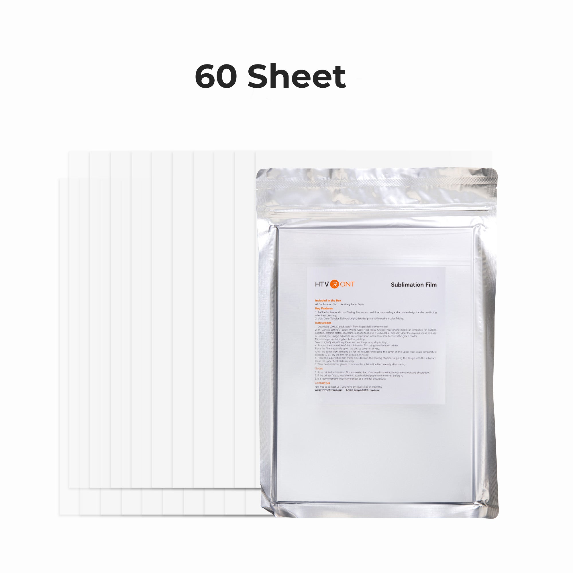 A4 Sublimation Film Bundle - 5 Pcs/20 Pcs/60 Pcs/120 Pcs/180 Pcs, For H17 Phone Case Heat Press