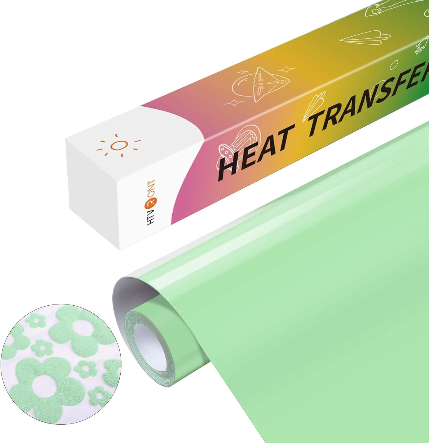 3D Puff Vinyl Heat Transfer - 10" x 6ft Puff HTV Vinyl Roll for T Shirts