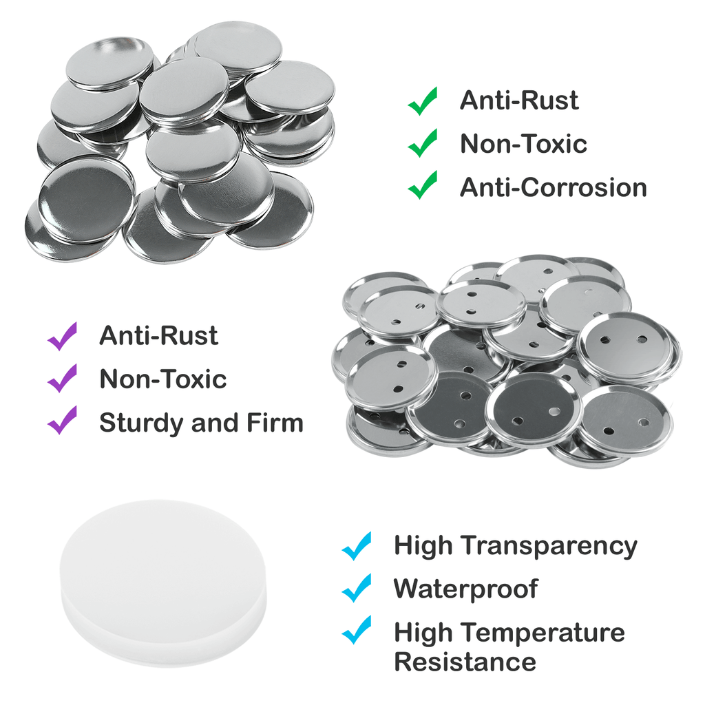 400 Pcs Metal Blank Button Supplies 58mm/2.25 inch