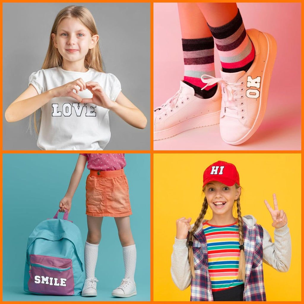 52 Pack Iron-On Chenille Letter Patches for Clothes