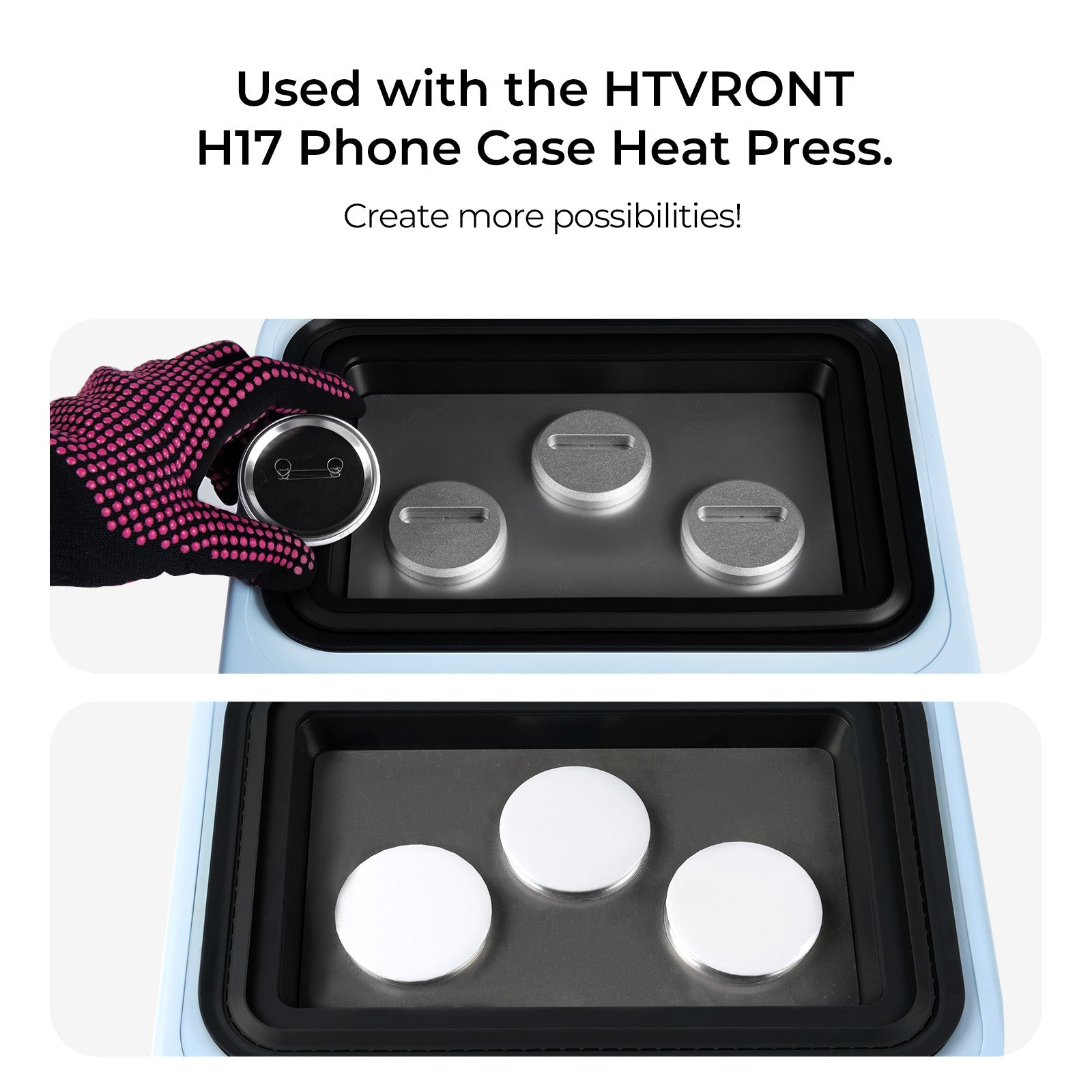 58mm Sublimation Badge - 3 Pcs/51 Pcs, For H17 Phone Case Heat Press