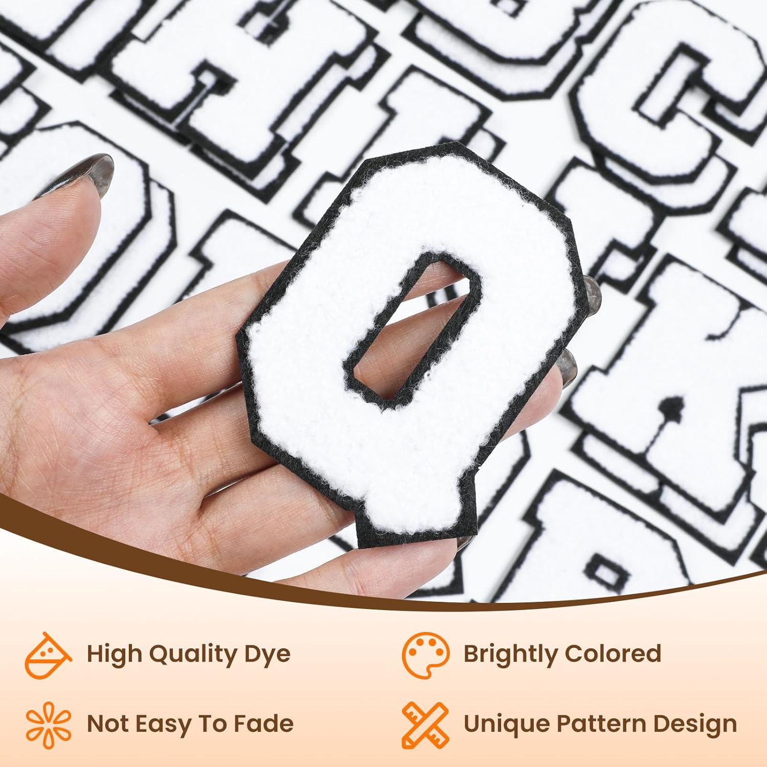 52 Pack Iron-On Chenille Letter Patches for Clothes